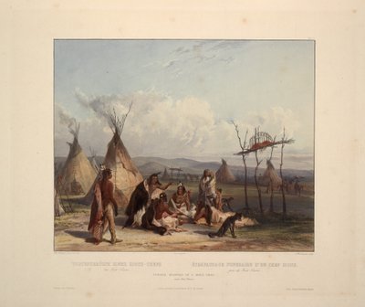 Begräbnisschrein eines Sioux-Häuptlings von Karl Bodmer